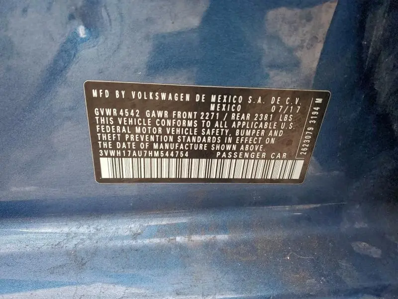 2017 VOLKSWAGEN GOLF ALLTRACK S  