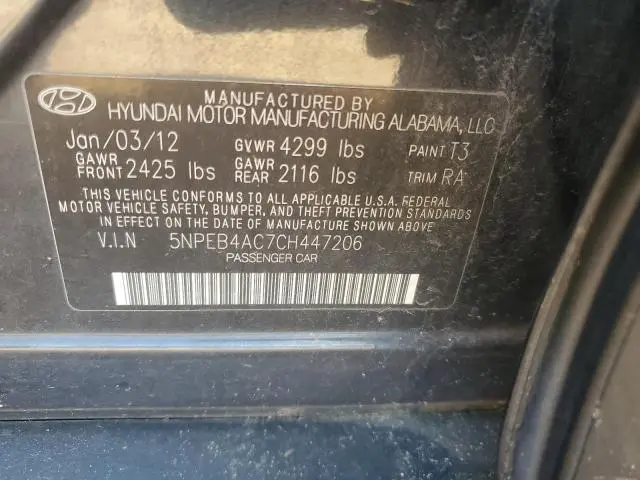 2012 HYUNDAI SONATA GLS  
