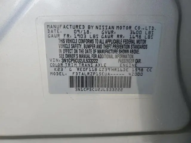 2018 NISSAN KICKS S  