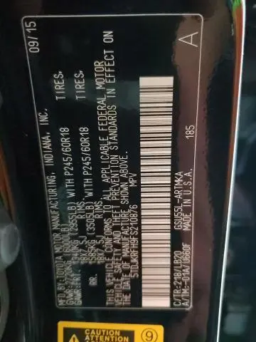 2015 TOYOTA HIGHLANDER XLE  