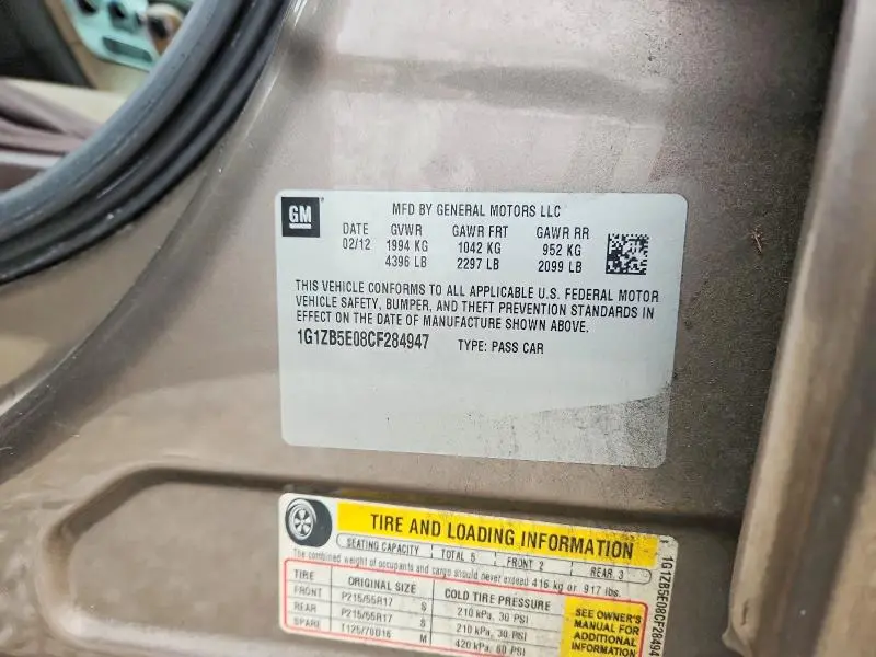 2012 CHEVROLET MALIBU LS  