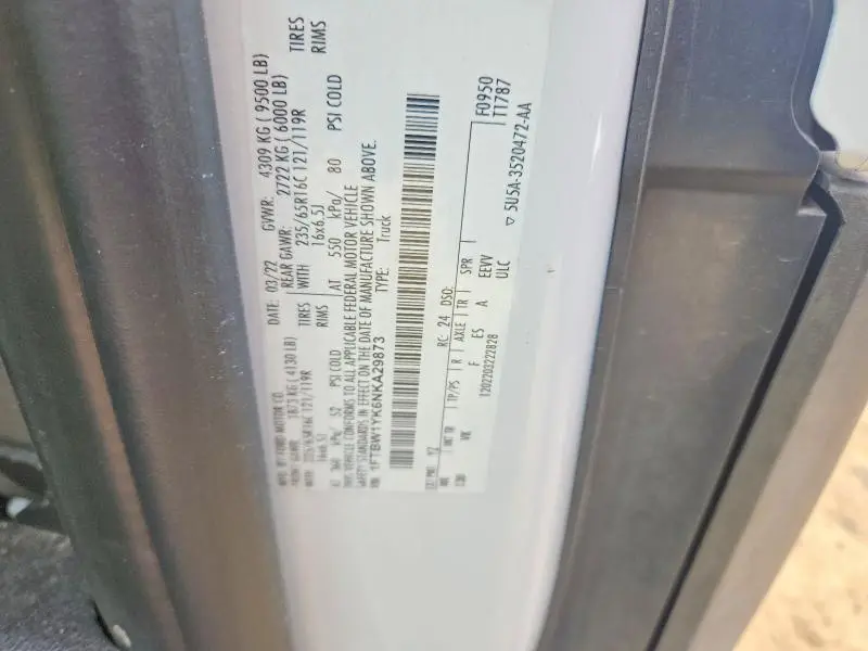 2022 FORD TRANSIT T-350  