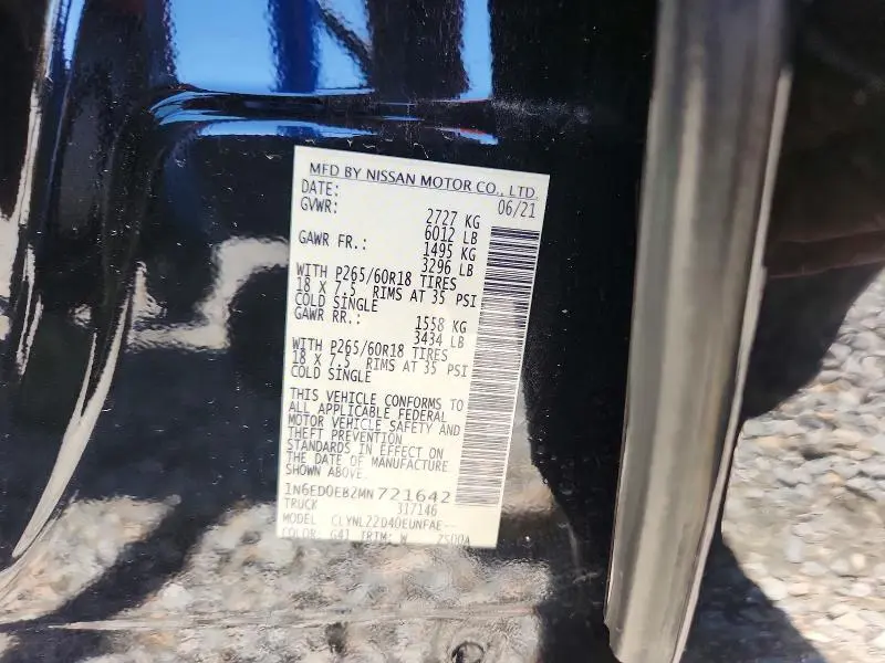 2021 NISSAN FRONTIER SV  
