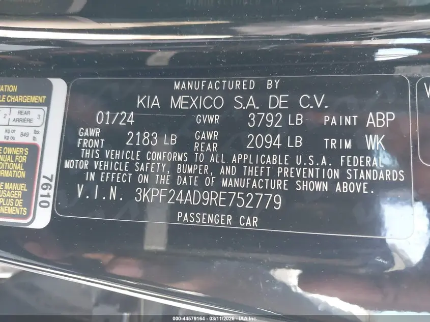 2024 KIA FORTE LXS