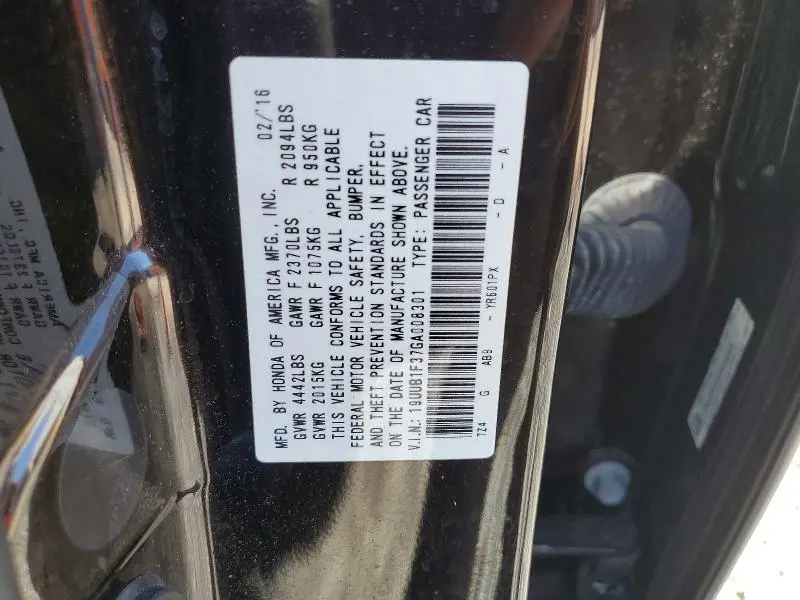 2016 ACURA TLX   