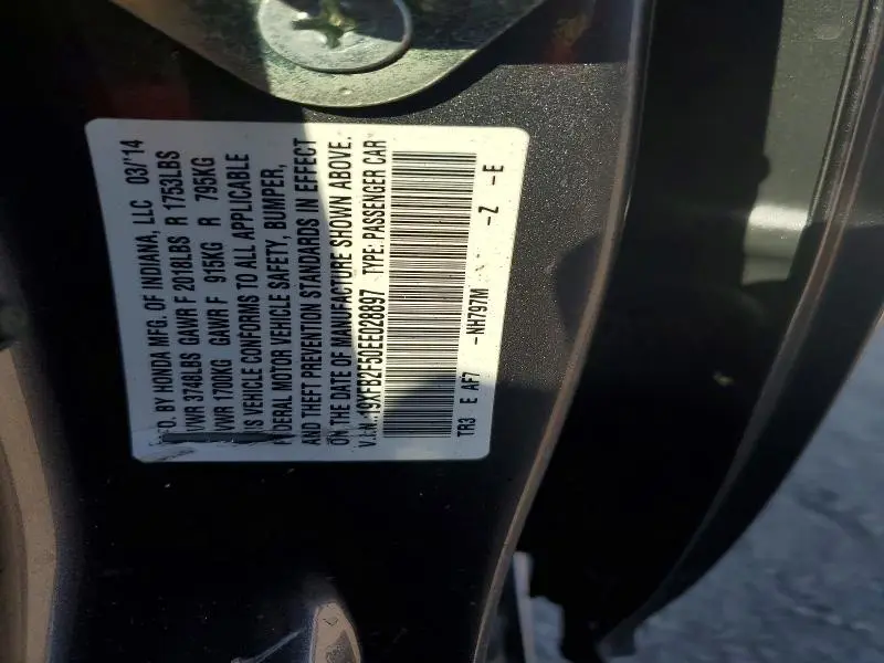2014 HONDA CIVIC LX  