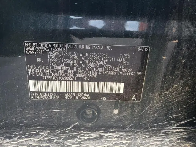 2012 TOYOTA RAV4   