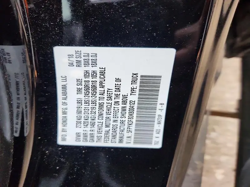 2019 HONDA RIDGELINE BLACK EDITION  