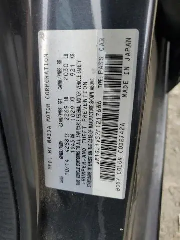 2015 MAZDA 6 TOURING  