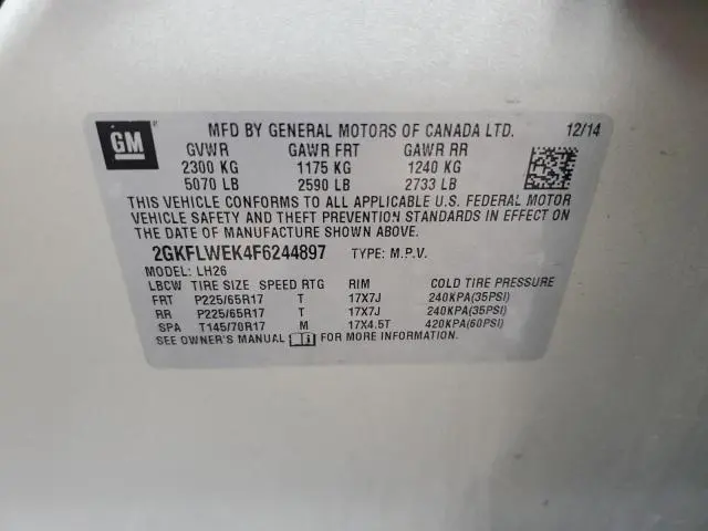 2015 GMC TERRAIN SLE  