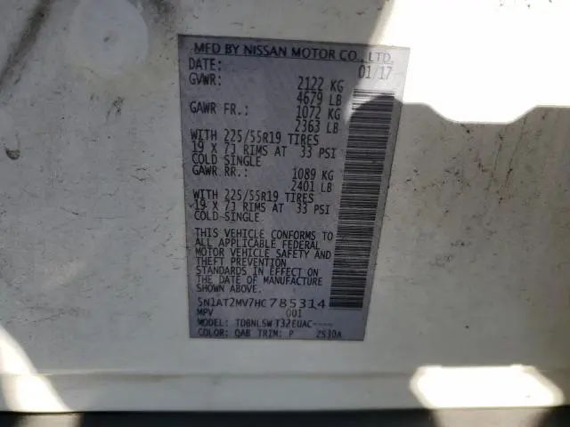 2017 NISSAN ROGUE SV  