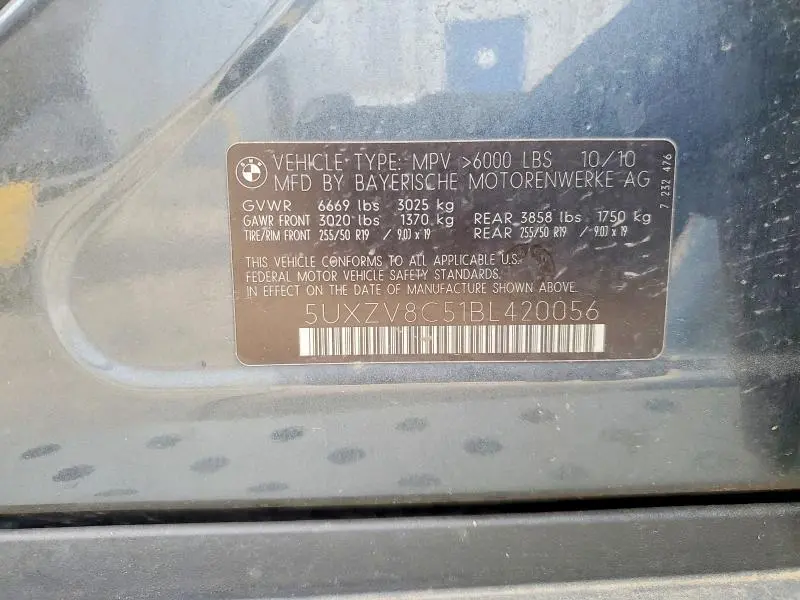2011 BMW X5 XDRIVE50I  