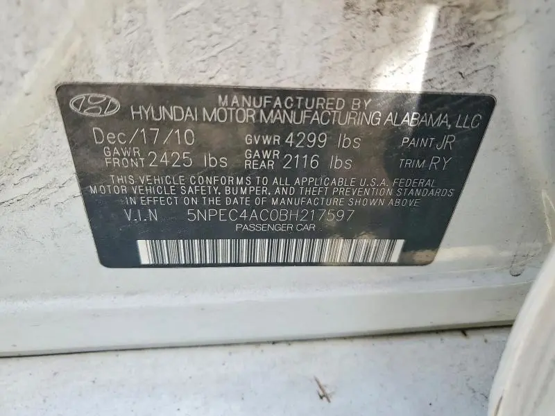2011 HYUNDAI SONATA LIMITED  