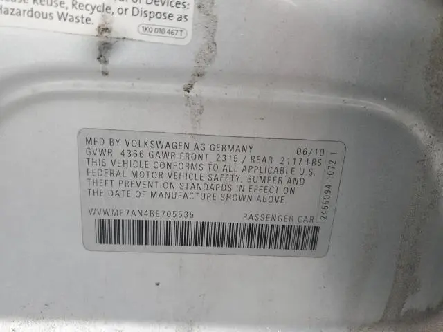 2011 VOLKSWAGEN CC SPORT  