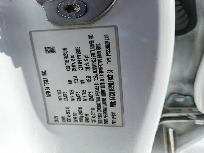 2020 TESLA MODEL 3   