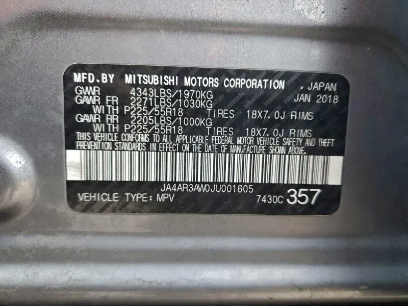 2018 MITSUBISHI OUTLANDER SPORT ES  