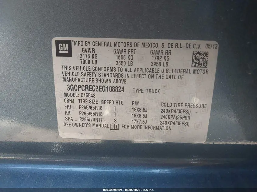 2014 CHEVROLET SILVERADO 1500 1LT