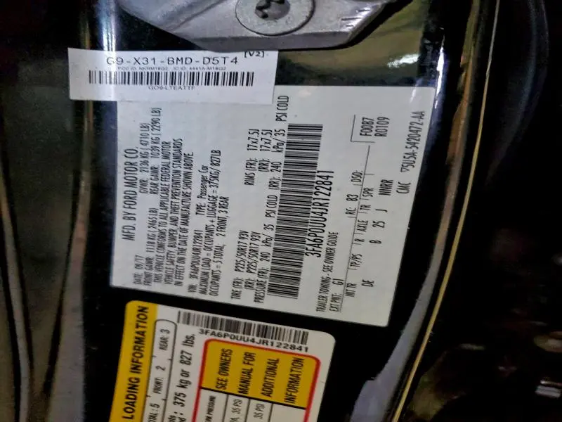 2018 FORD FUSION S HYBRID  