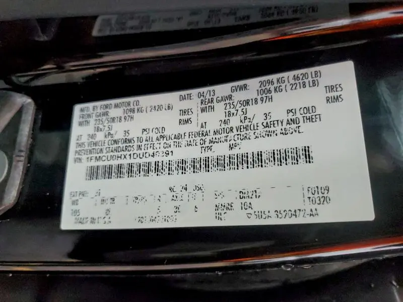 2013 FORD ESCAPE SEL  