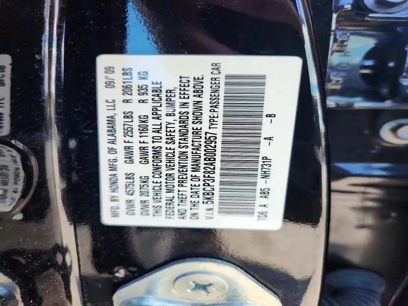 2010 HONDA ACCORD EXL  