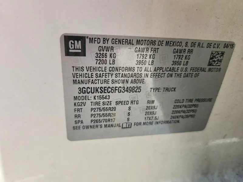 2015 CHEVROLET SILVERADO K1500 LTZ  