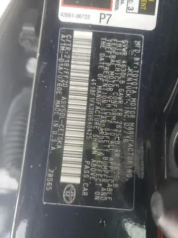 2017 TOYOTA CAMRY LE