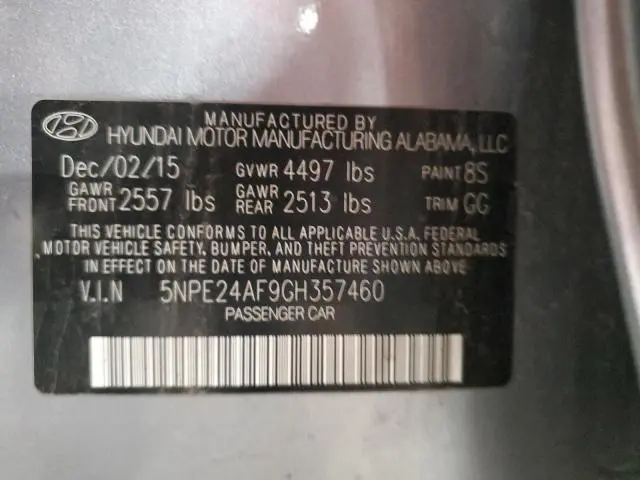 2016 HYUNDAI SONATA SE  