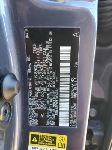 2014 TOYOTA HIGHLANDER XLE  