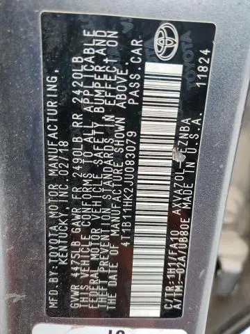 2018 TOYOTA CAMRY L