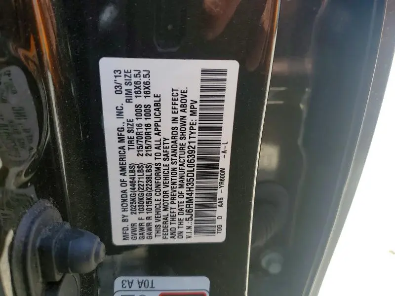 2013 HONDA CR-V LX  