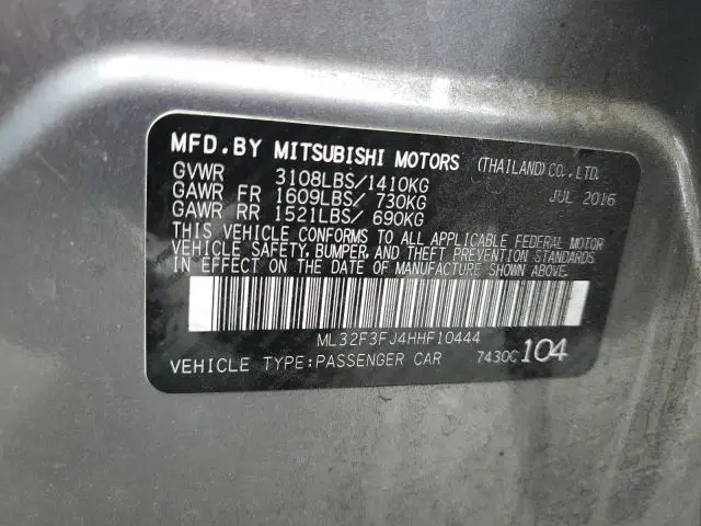 2017 MITSUBISHI MIRAGE G4 ES  