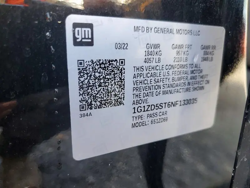 2022 CHEVROLET MALIBU LT  