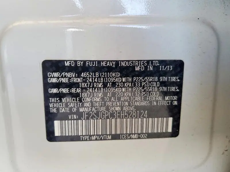 2014 SUBARU FORESTER 2.0XT TOURING  