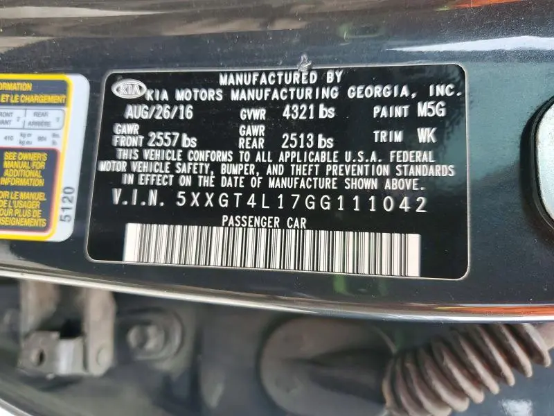 2016 KIA OPTIMA LX  