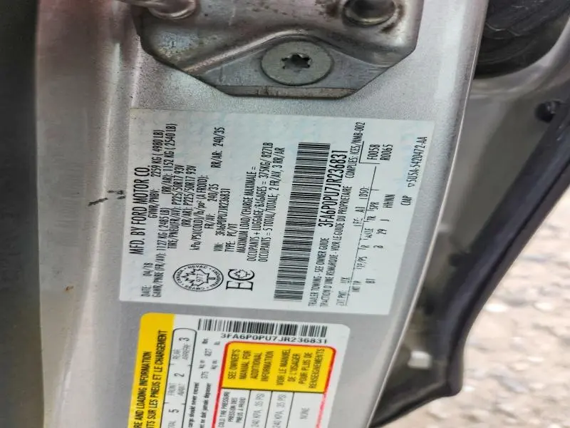 2018 FORD FUSION SE PHEV  