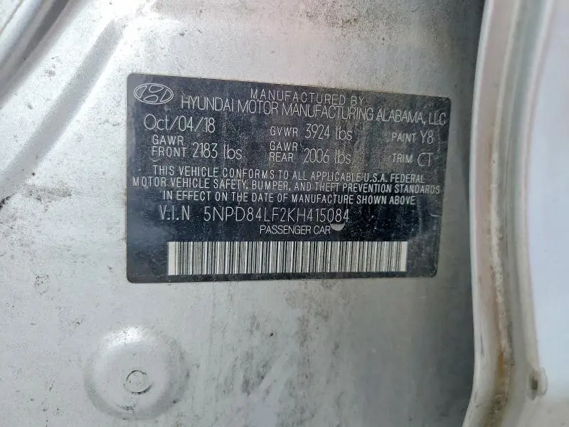 2019 HYUNDAI ELANTRA SEL  
