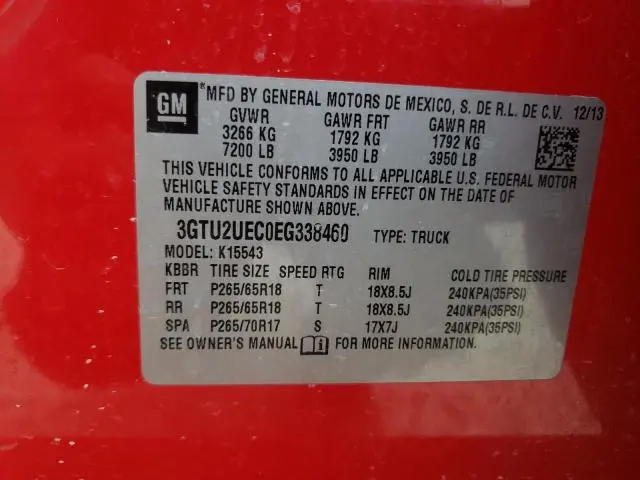 2014 GMC SIERRA K1500 SLE  