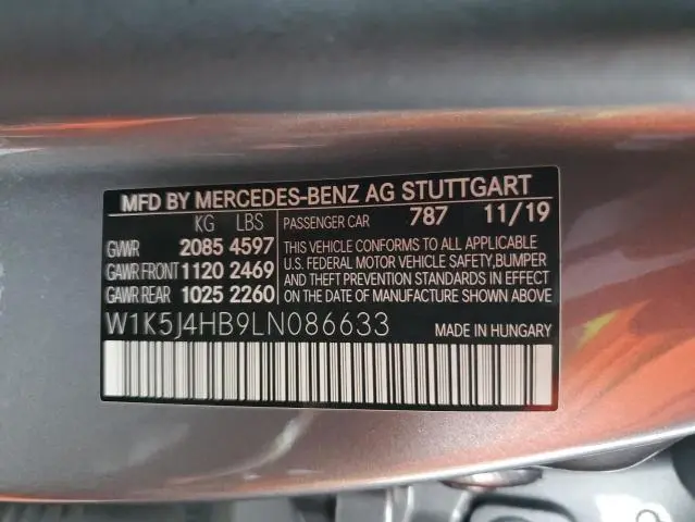 2020 MERCEDES-BENZ CLA 250 4MATIC  