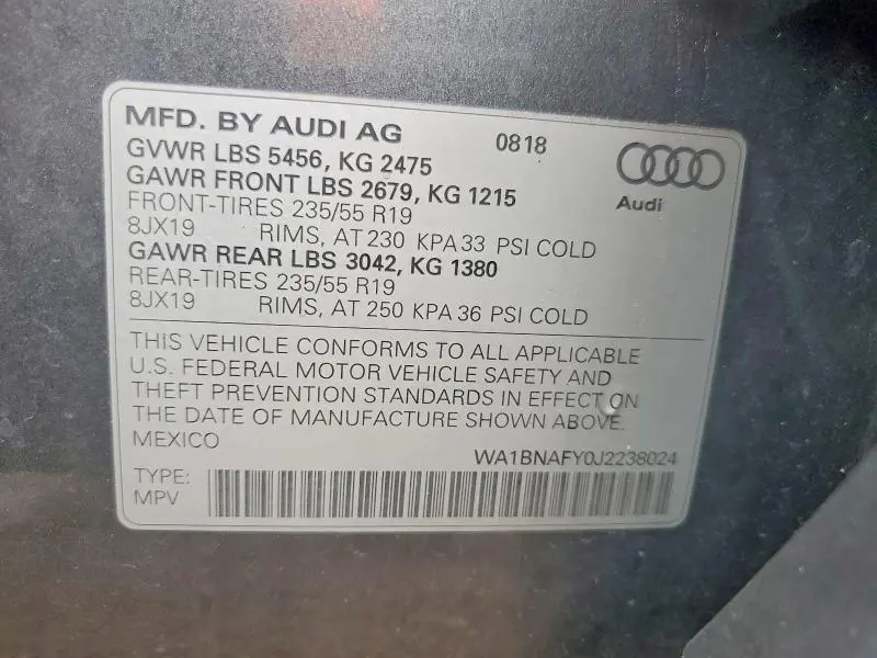 2018 AUDI Q5 PREMIUM PLUS  