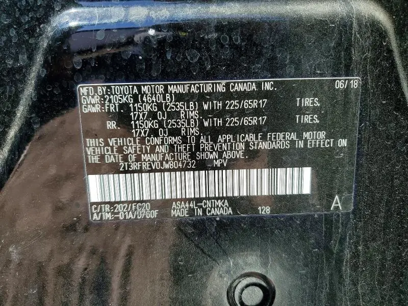 2018 TOYOTA RAV4 XLE  
