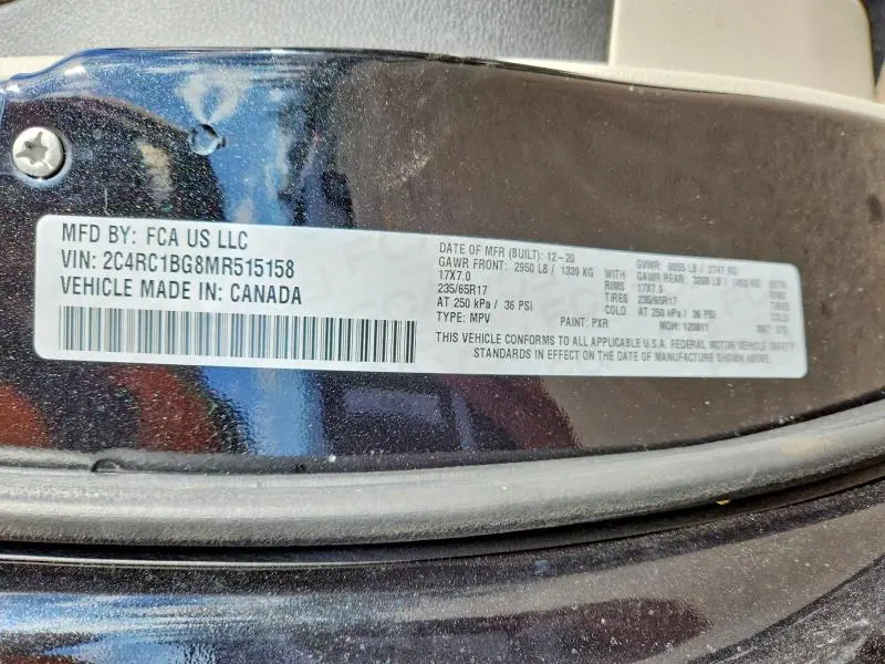 2021 CHRYSLER PACIFICA TOURING L  