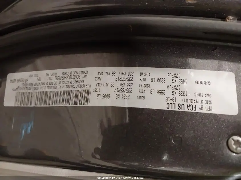 2017 CHRYSLER PACIFICA TOURING