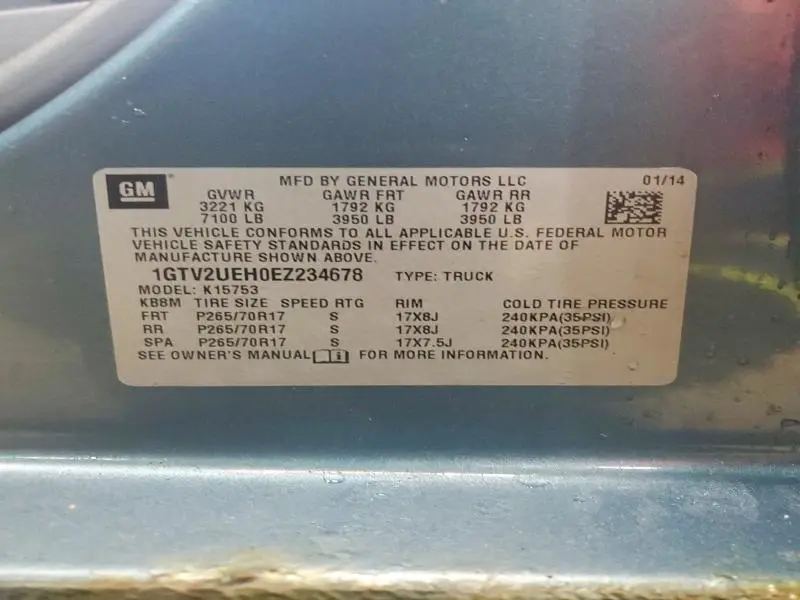 2014 GMC SIERRA K1500 SLE  