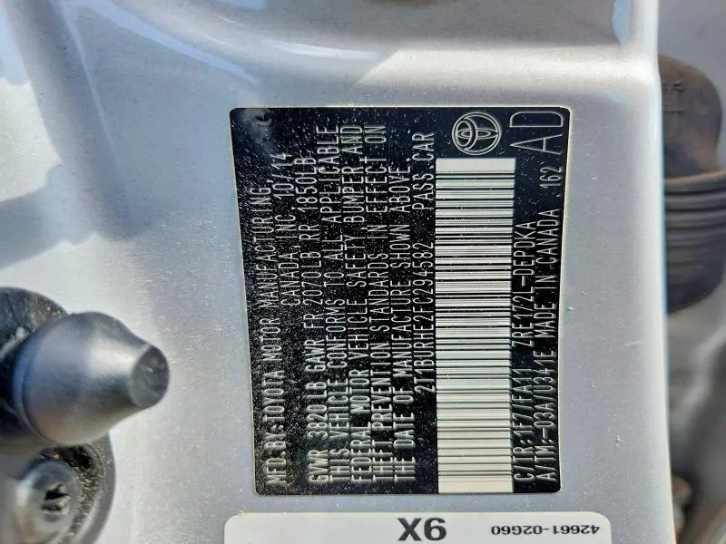 2015 TOYOTA COROLLA L  