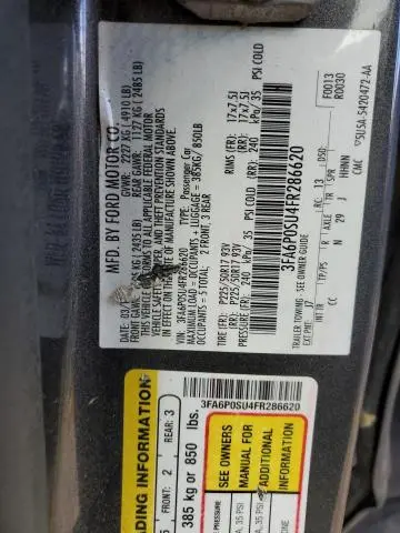 2015 FORD FUSION TITANIUM PHEV  