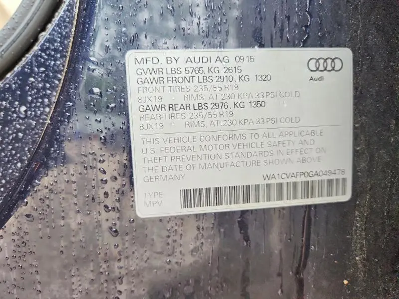 2016 AUDI Q5 TDI PREMIUM PLUS  