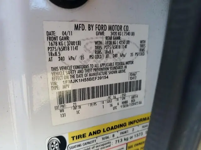 2011 FORD EXPEDITION EL XLT  