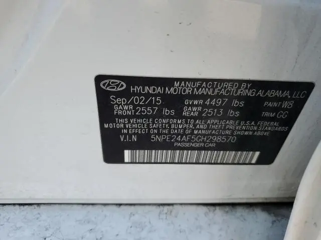 2016 HYUNDAI SONATA SE  