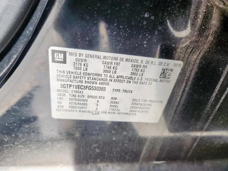 2015 GMC SIERRA C1500 SLT  