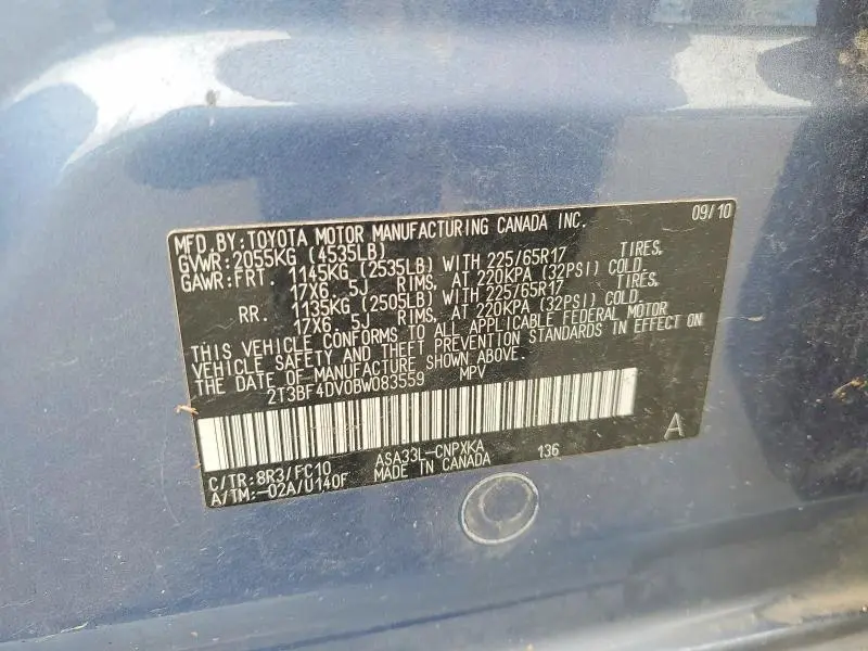 2011 TOYOTA RAV4 BASE  